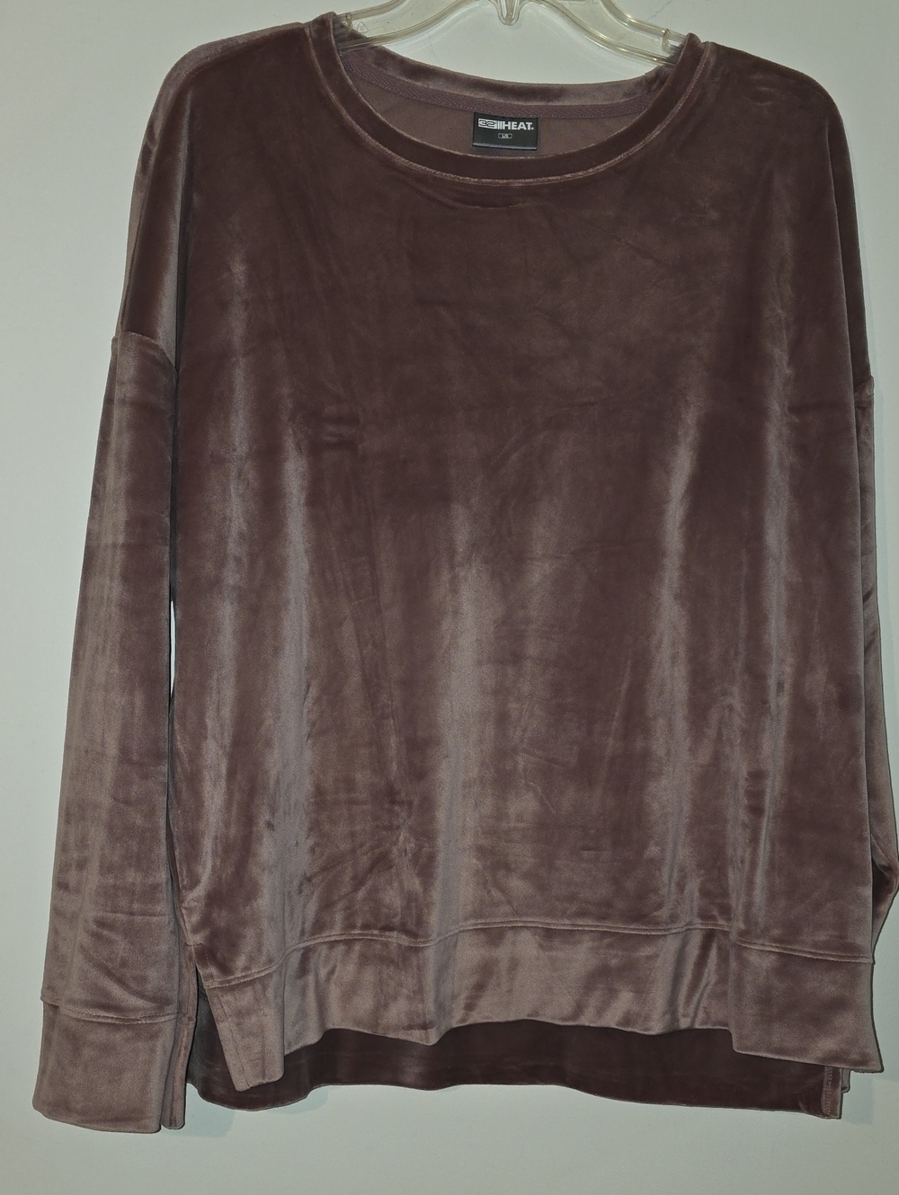 Ultra-Soft Pink Velvet Crewneck Sweater -